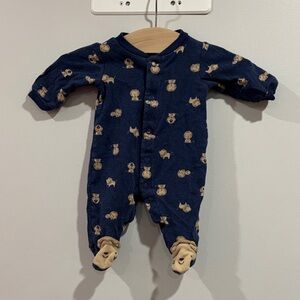 ✨ 5 for $10 ✨ Child of Mine Blue Footie with Bear Pattern